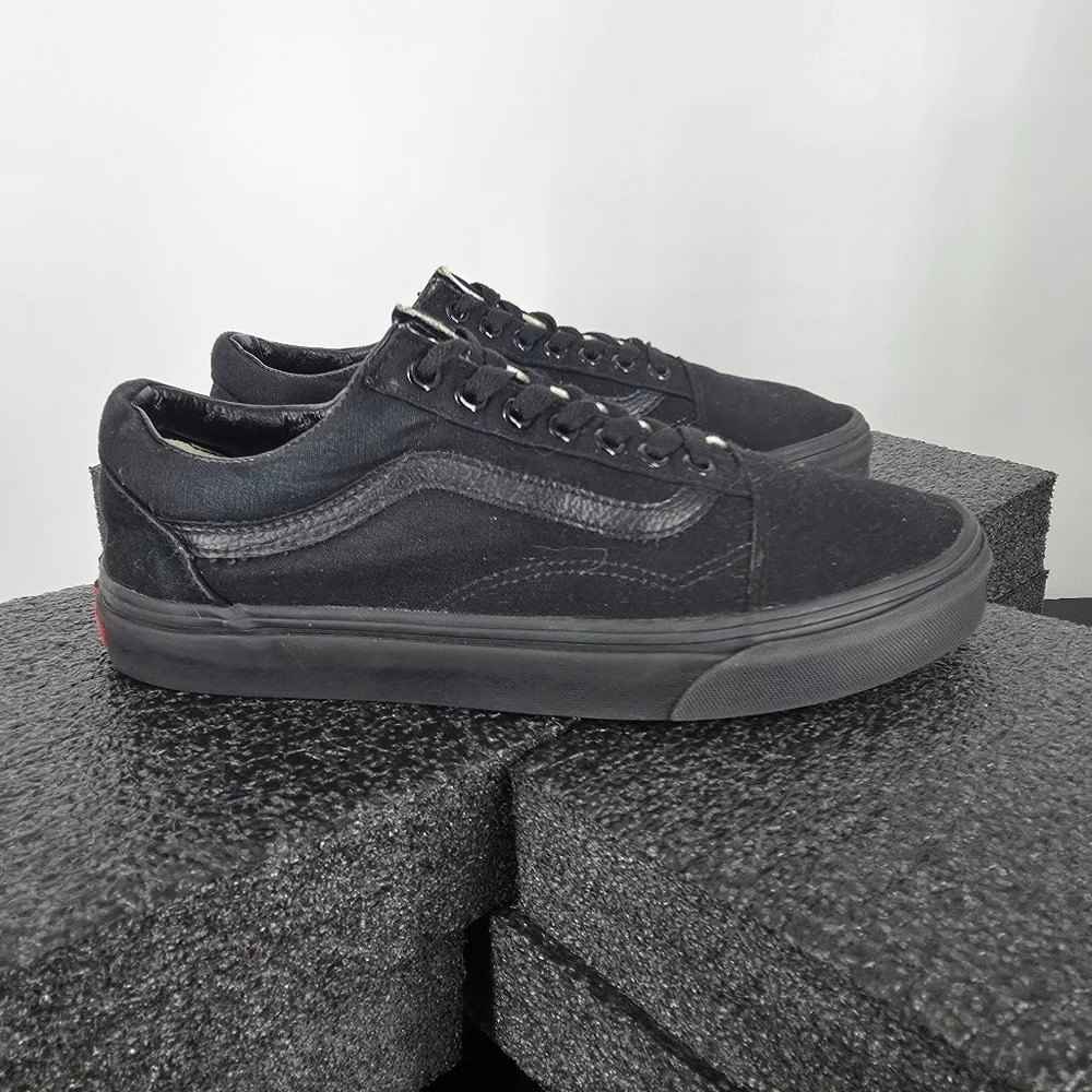 Vans Old Skool 721356 Black Canvas Suede Skate Shoes Men’s 8.5 Women’s 10 Low